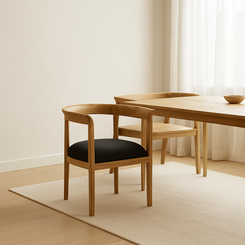 Noa Dining Chair – Solid Wood with Cushioned Seat