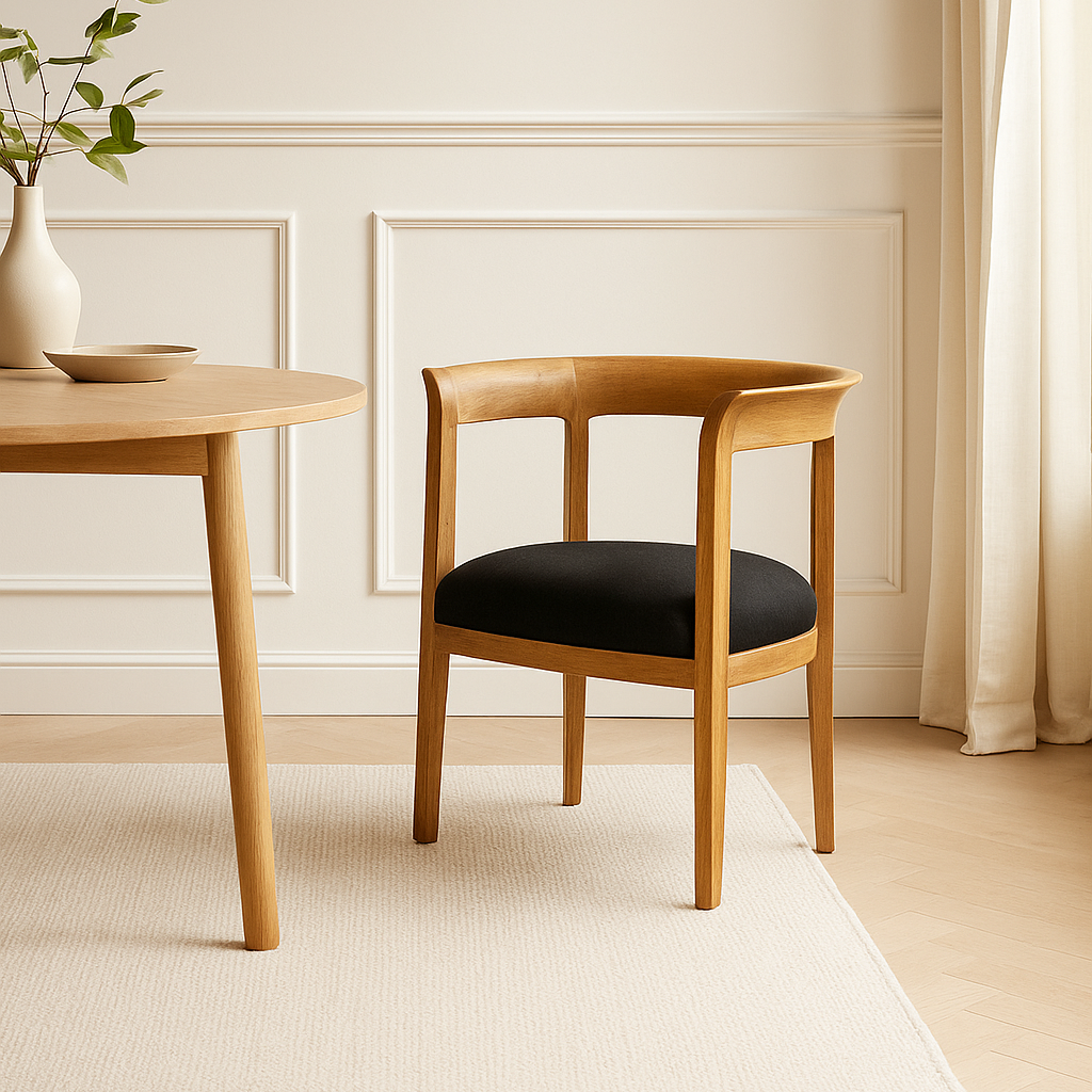 Noa Dining Chair – Solid Wood with Cushioned Seat